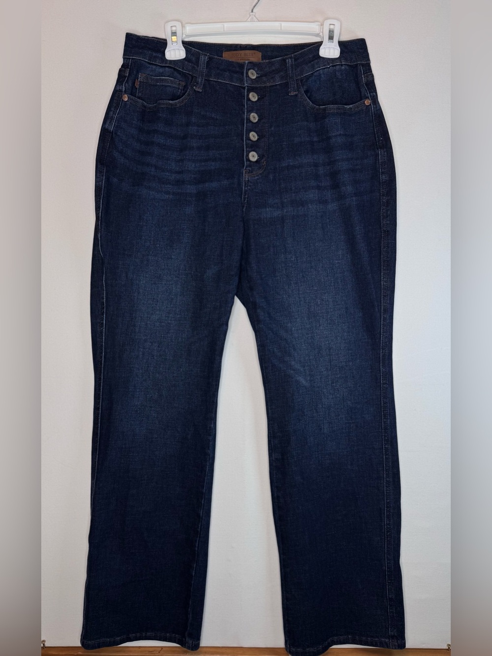 Judy Blue jeans straight leg dark wash denim size 14W high rise 33x31 button fly